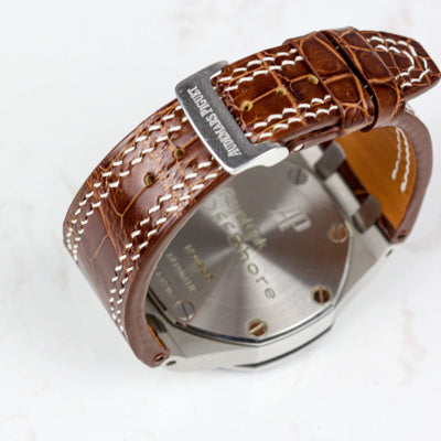 Bespoke Watch Strap in Brown Crocodile