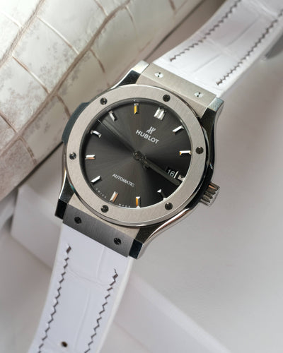 Bespoke Watch Strap in White Crocodile