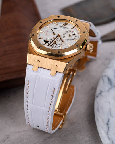 Bespoke Watch Strap in White Crocodile