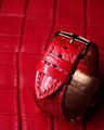 Bespoke Watch Strap in Ferrari Red Crocodile