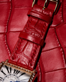 Bespoke Watch Strap in Ferrari Red Crocodile