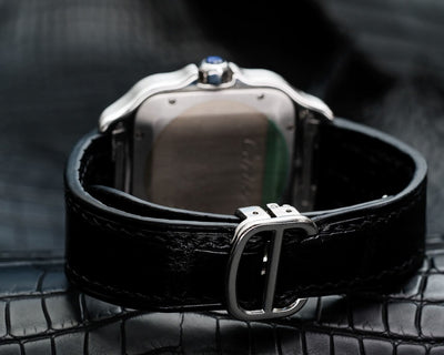 Bespoke Watch Strap in Black Crocodile