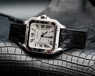Bespoke Watch Strap in Black Crocodile