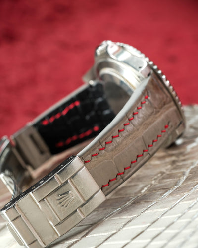 Bespoke Watch Strap in Grey Himalayan Crocodile