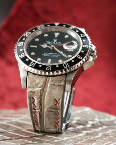 Bespoke Watch Strap in Grey Himalayan Crocodile
