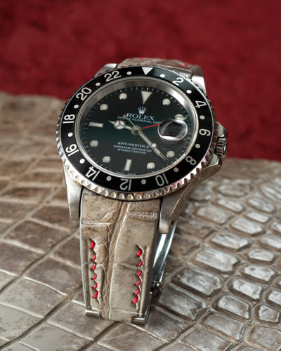 Bespoke Watch Strap in Grey Himalayan Crocodile