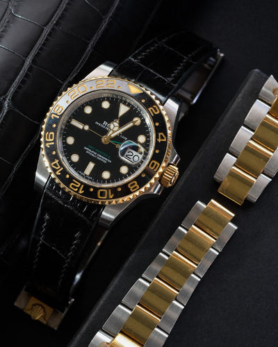 Bespoke Watch Strap in Black Crocodile