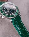 Bespoke Watch Strap in Emerald Green Crocodile