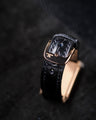 Bespoke Watch Strap In Black Crocodile