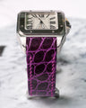 Bespoke Watch Strap in Lavender Purple Crocodile