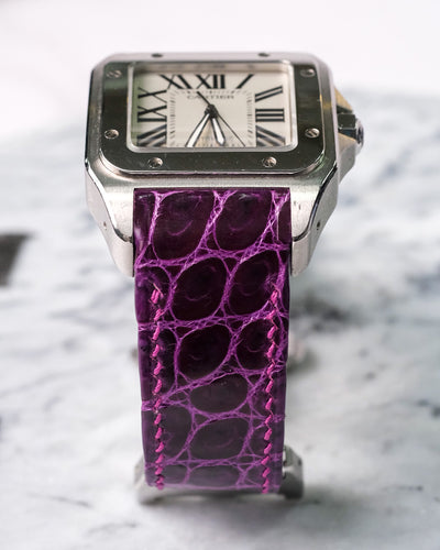 Bespoke Watch Strap in Lavender Purple Crocodile