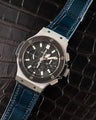 Bespoke Watch Strap in Peacock Blue Crocodile