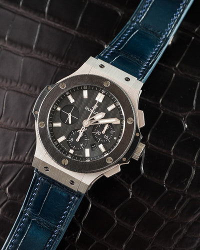 Bespoke Watch Strap in Peacock Blue Crocodile
