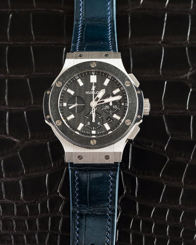 Bespoke Watch Strap in Peacock Blue Crocodile