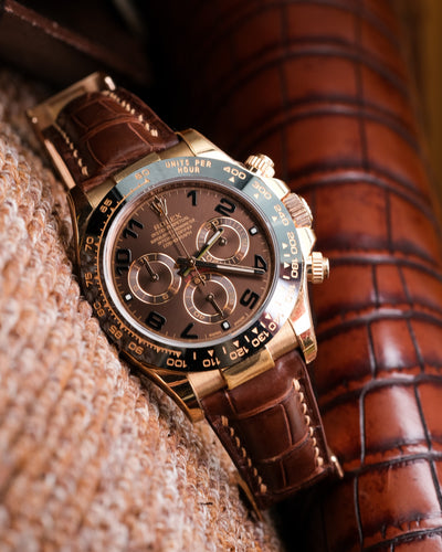 Bespoke Watch Strap in Chocolate Brown Crocodile