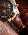 Bespoke Watch Strap in Chocolate Brown Crocodile