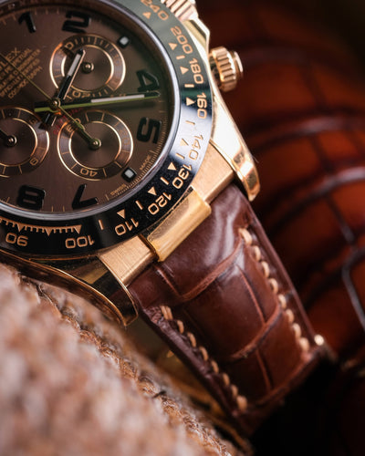 Bespoke Watch Strap in Chocolate Brown Crocodile