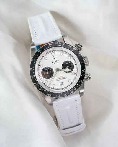 Bespoke Watch Strap in White Crocodile