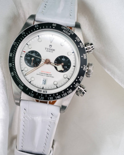 Bespoke Watch Strap in White Crocodile