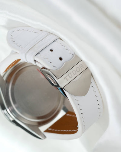 Bespoke Watch Strap in White Crocodile