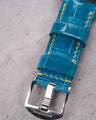 Bespoke Watch Strap in Turquoise Blue Crocodile
