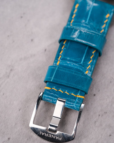 Bespoke Watch Strap in Turquoise Blue Crocodile