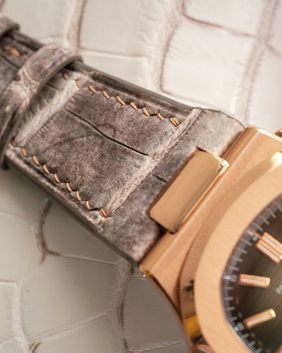 Bespoke Watch Strap in Natural Himalayan Crocodile