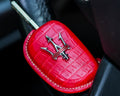 Bespoke Key Fob Cover in Ferrari Red Crocodile