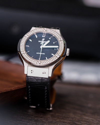 Bespoke Watch Strap in Jet Black Crocodile