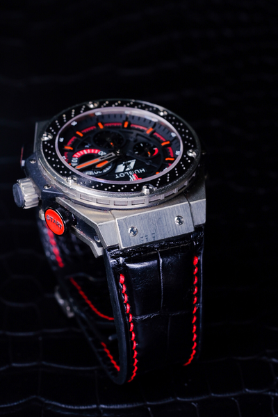 Bespoke Watch Strap in Jet Black Crocodile