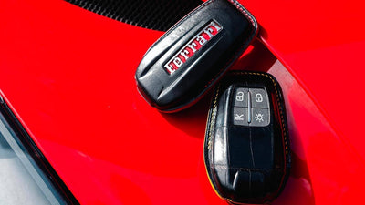 Bespoke Key Fob Covers in Black Crocodile & Black Nappa