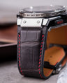 Bespoke Watch Strap in Charcoal Grey Crocodile