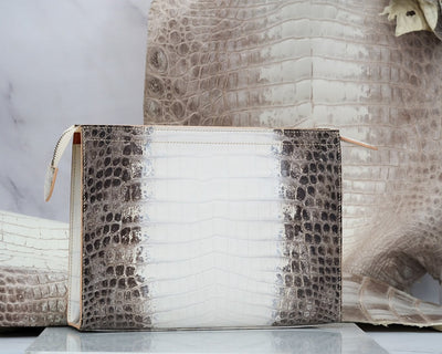 Bespoke Clutch Bag in Natural Himalayan Crocodile