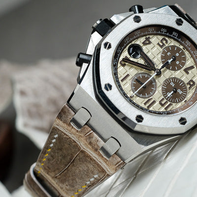 Bespoke Watch Strap in Natural Himalayan Crocodile