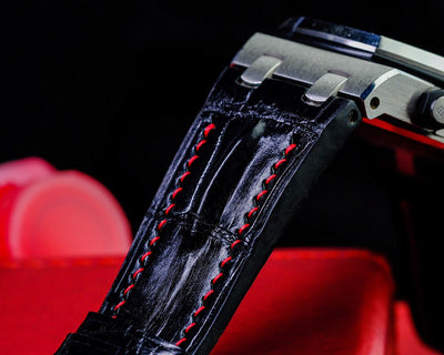 Bespoke Watch Strap in Black Crocodile