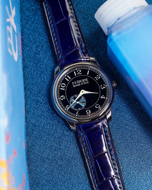 Bespoke Watch Strap in Electric Blue Crocodile