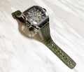 Bespoke Watch Strap In Juniper Green Alligator