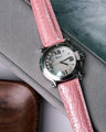 Bespoke Watch Strap in Baby Pink Crocodile