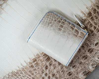 Bespoke Zipper Wallet in Natural Himalayan Crocodile