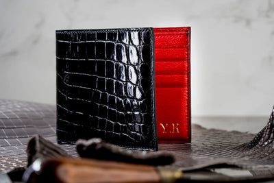 Bespoke Bifold Wallet in Black Crocodile Leather