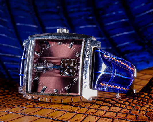Bespoke Watch Strap in Electric Blue Crocodile