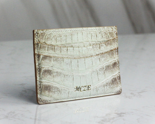 Bespoke Card Holder In Natural Himalayan Crocodile