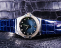 Bespoke Watch Strap in Electric Blue Crocodile
