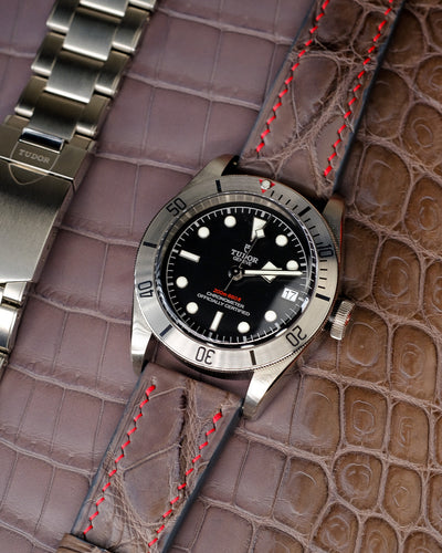 Bespoke Watch Strap in Grey Himalayan Crocodile