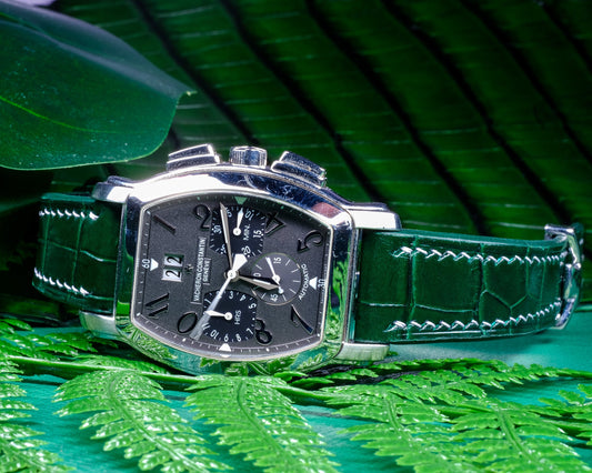 Bespoke Watch Strap in Hunter Green Crocodile
