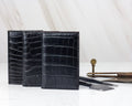 Bespoke Card Holders In Black Crocodile