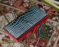 Bespoke Long Wallet in Black Silver Alligator