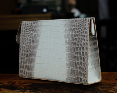 Bespoke Clutch Bag in Natural Himalayan Crocodile