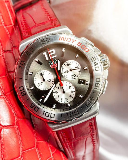 Bespoke Watch Strap in Ferrari Red Crocodile