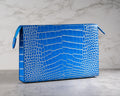 Bespoke Clutch Bag in 2 Tone Blue Silver Alligator